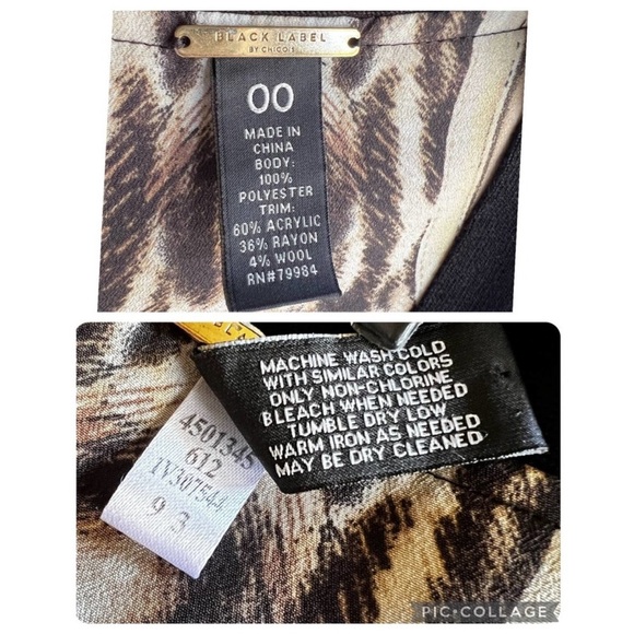 Black label by Chicos women’s duster size 00 gold and cream color - Picture 6 of 12